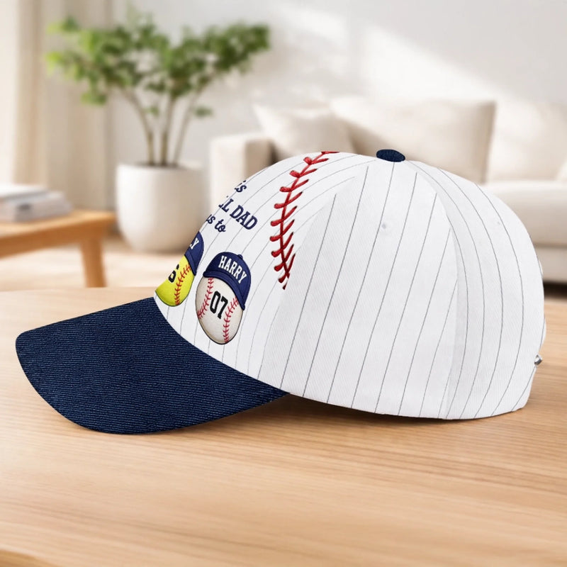 Personalized Baseball Cap – Gifts For Baseball Lovers, Grandpa, Dad – Best Dad In The Game