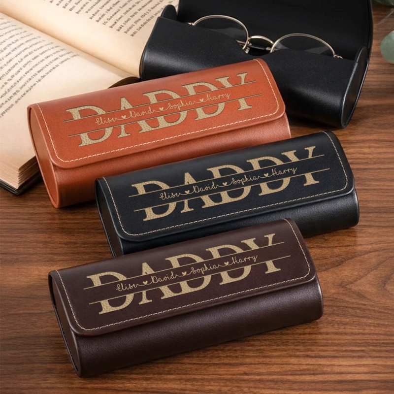 Personalized PU Leather Eyeglass Case – Father's Day Gifts For Dad, Grandpa – You’re One Of A Kind