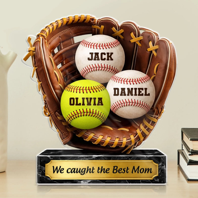 Personalized Acrylic Plaque – Gifts For Dad, Mom – I Caught The Best Mom