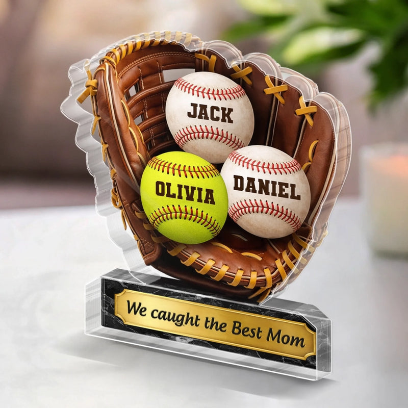 Personalized Acrylic Plaque – Gifts For Dad, Mom – I Caught The Best Mom