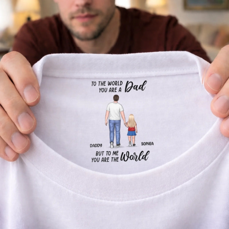 Personalized Inside Neck Print T-Shirt – Birthday Gifts For Dad, Grandpa – Forever Your Kid
