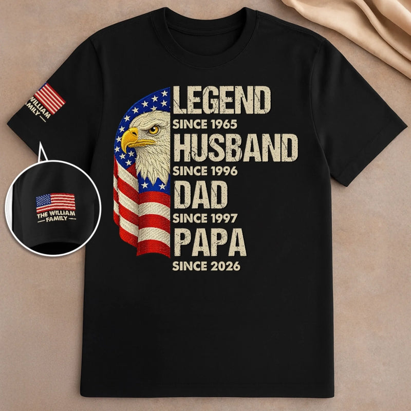 Personalized T-Shirt With Sleeve Design – Father’s Day Gift For Dad – Born For A Legacy