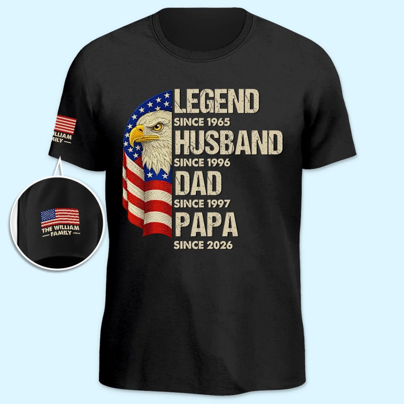 Personalized T-Shirt With Sleeve Design – Father’s Day Gift For Dad – Born For A Legacy