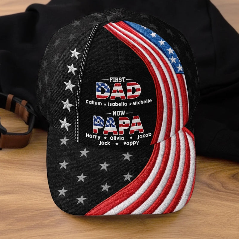 Personalized Classic Cap – Gifts For Grandpa, Dad – Dad Strength Guides Our Way