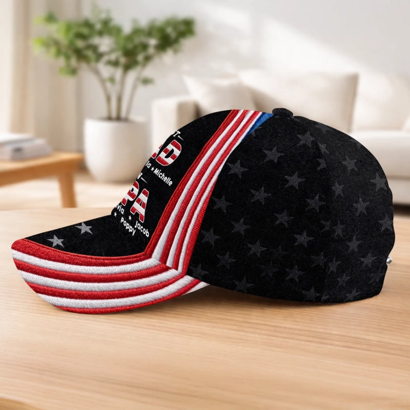 Personalized Classic Cap – Gifts For Grandpa, Dad – Dad Strength Guides Our Way