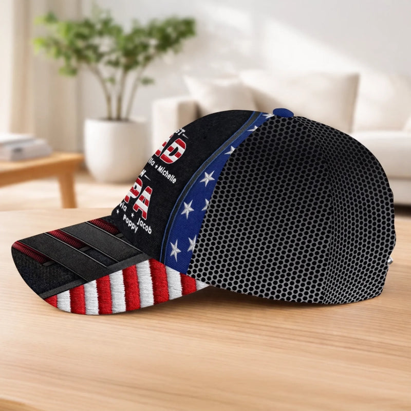 Personalized Classic Cap – Gifts For Grandpa, Dad – Grandpa Love Never Fades