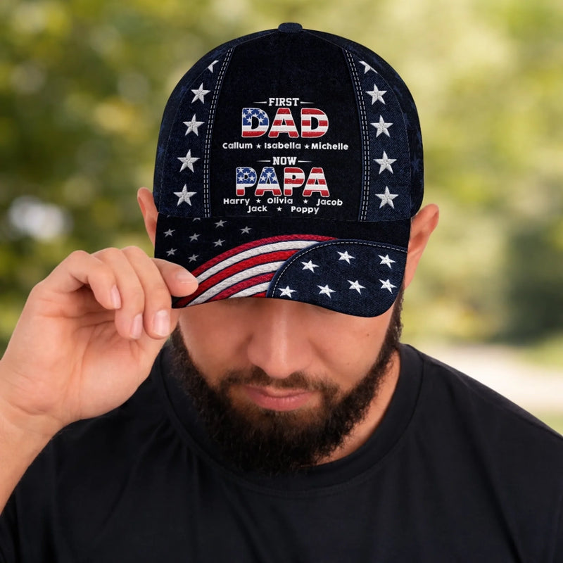 Personalized Classic Cap – Gifts For Grandpa, Dad – Dad Always Our Protector