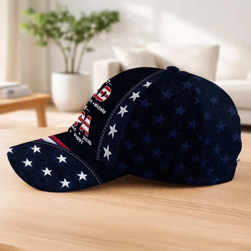 Personalized Classic Cap – Gifts For Grandpa, Dad – Dad Always Our Protector