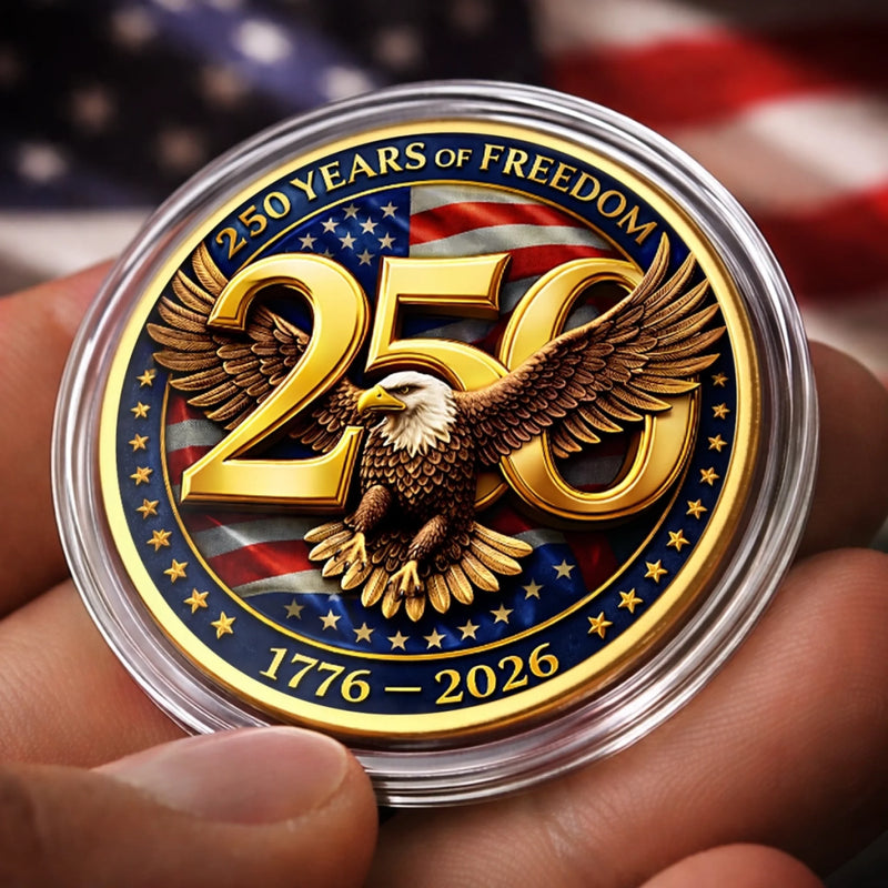 Personalized America 250th Anniversary Commemorative Keepsake Coin – Gifts For Family – United By Freedom