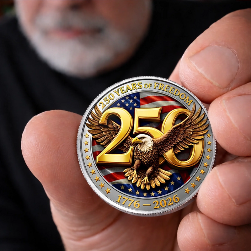 Personalized America 250th Anniversary Commemorative Keepsake Coin – Gifts For Family – United By Freedom