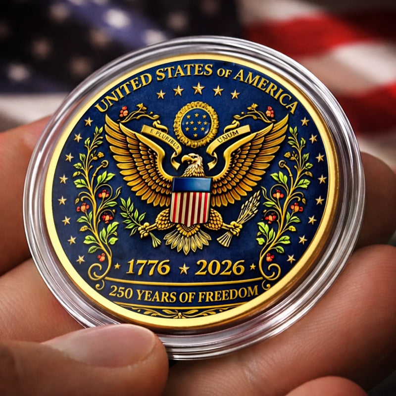 Personalized America 250th Anniversary Commemorative Keepsake Coin – Gifts For Family – Strong Roots Bright Future
