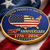 Personalized America 250th Anniversary Commemorative Keepsake Coin – Gifts For Family – Together We Celebrate Freedom