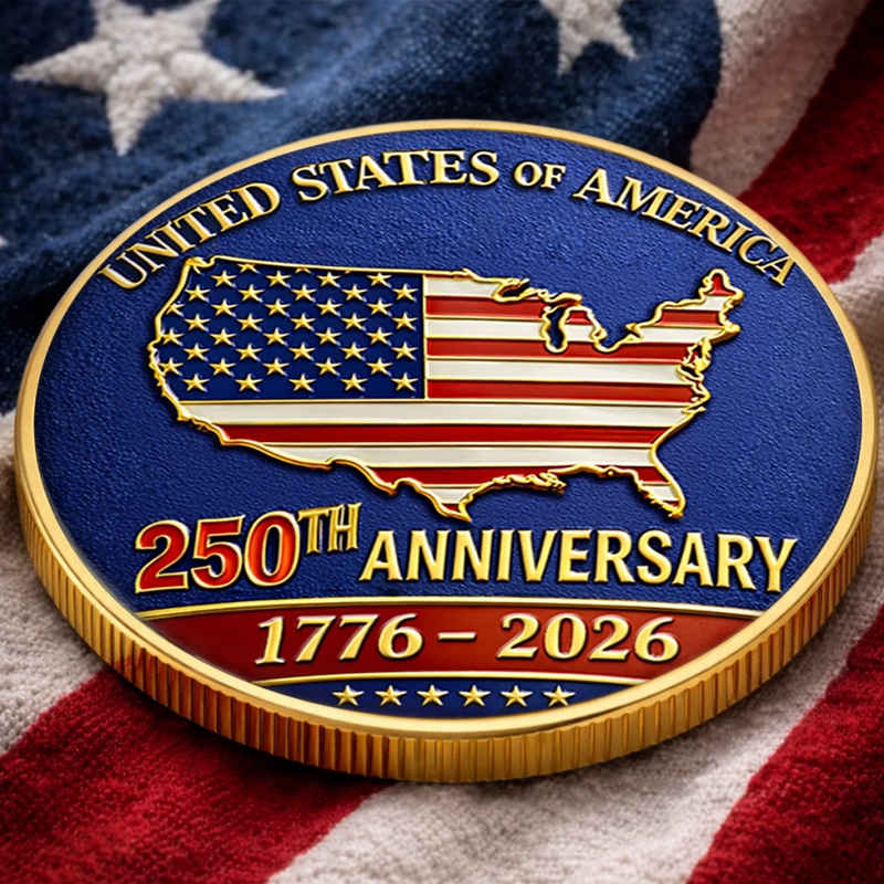 Personalized America 250th Anniversary Commemorative Keepsake Coin – Gifts For Family – Together We Celebrate Freedom