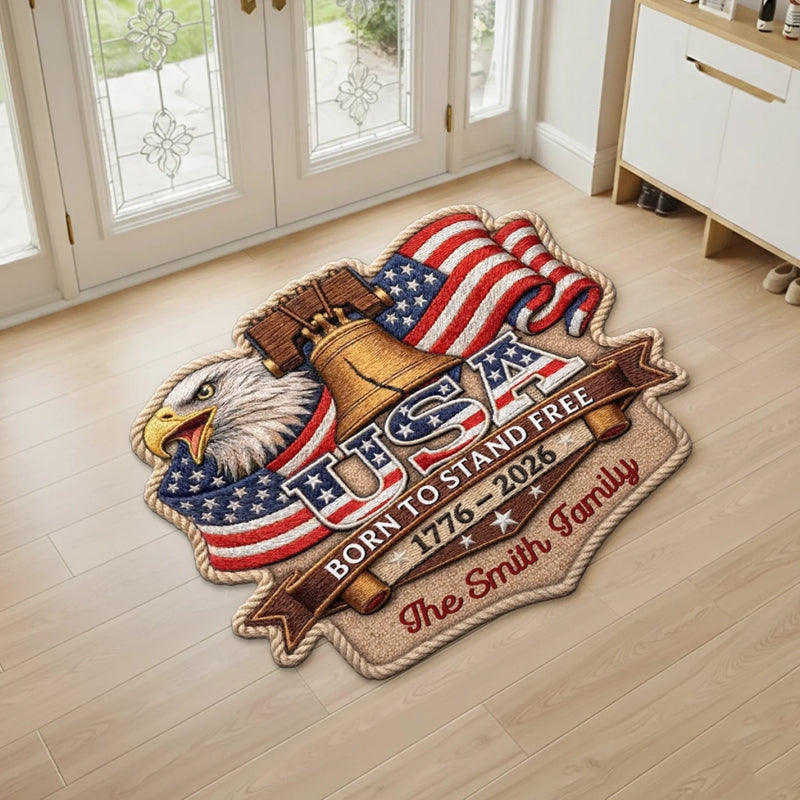Personalized America 250th Anniversary Shaped Doormat – Gifts For Family – Spirit Of Liberty Lives