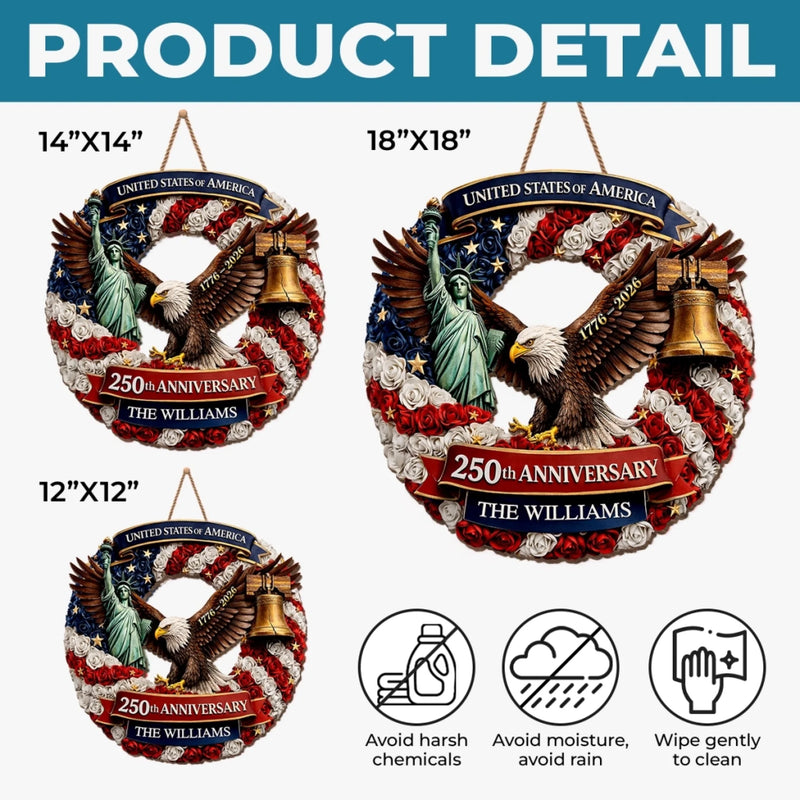 Personalized America 250th Anniversary Wood Sign – Gifts For Family – Freedom Is Who We Are