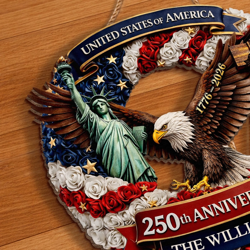 Personalized America 250th Anniversary Wood Sign – Gifts For Family – Freedom Is Who We Are