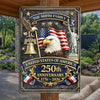 Personalized America 250th Anniversary  Metal Sign – Gifts For Family – Rooted In Freedom Raised With Pride