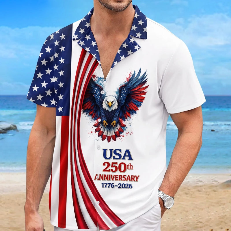 Personalized America 250th Anniversary – Custom Unisex Tropical Hawaiian Aloha Shirt – Gifts For Men, Women – Made For Freedom And Sunshine