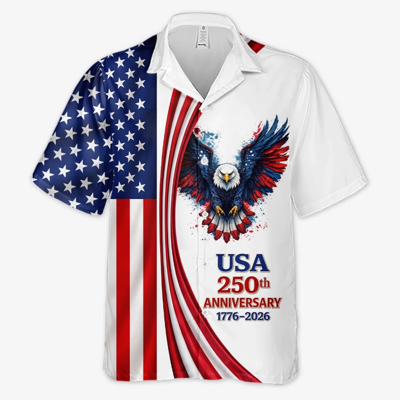 Personalized America 250th Anniversary – Custom Unisex Tropical Hawaiian Aloha Shirt – Gifts For Men, Women – Made For Freedom And Sunshine