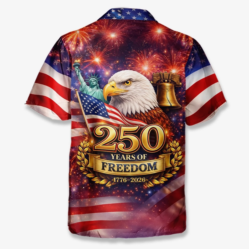 Personalized America 250th Anniversary – Custom Unisex Tropical Hawaiian Aloha Shirt – Gifts For Men, Women – Let Freedom Shine With Aloha