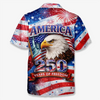 Personalized America 250th Anniversary – Custom Unisex Tropical Hawaiian Aloha Shirt – Gifts For Men, Women – Liberty Guides Our Journey