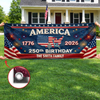 Personalized America 250th Anniversary – Polyester Outdoor Banner – Gifts For Family – Bound By Freedom Forever