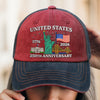 Personalized America 250th Anniversary – Washed Denim Baseball Cap – Gifts For Men, Women – The Long Game