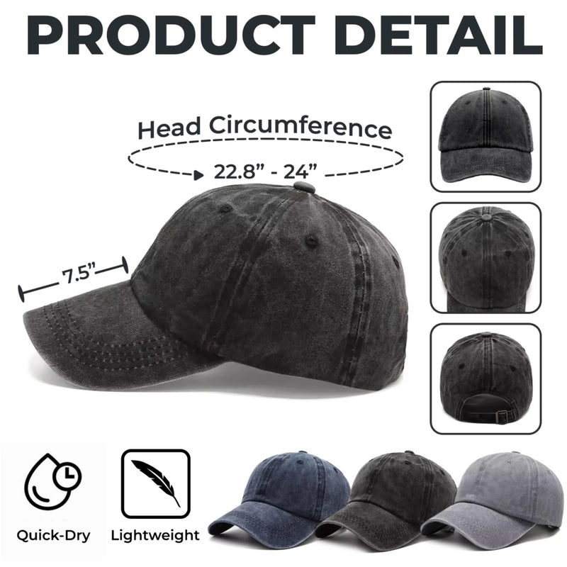 Personalized America 250th Anniversary – Vintage Washed Denim Baseball Cap US – Gifts For Men, Women – 250 Years Of Freedom
