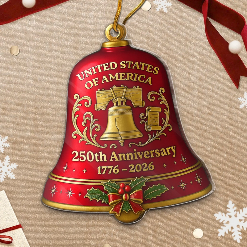 Personalized America 250th Anniversary – Acrylic Ornament – Gifts For Family – Liberty Rings This Season