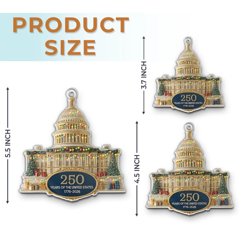 Personalized America 250th Anniversary – Acrylic Ornament – Gifts For Family – A Quarter Millennium Of Liberty