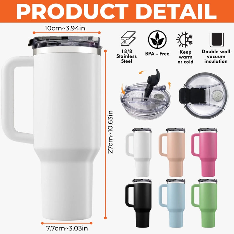 Personalized Engraved 40oz Tumbler With Handle – Mother's Day Gifts For Mom, Grandma – Love Begins With Her