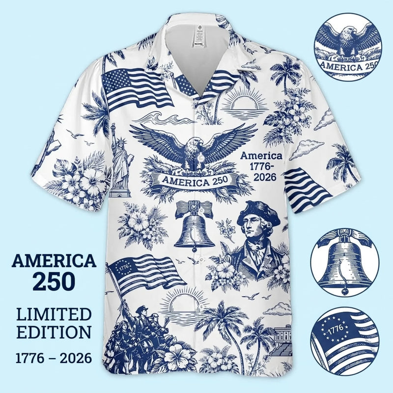 Personalized America 250th Anniversary – Custom Unisex Tropical Hawaiian Aloha Shirt – Gifts For Men, Women – America 250