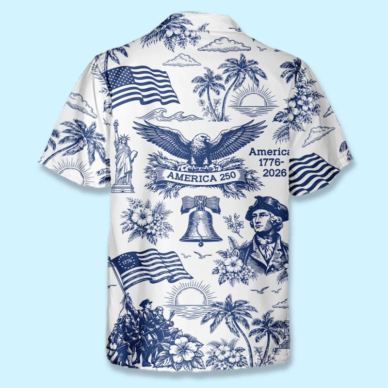 Personalized America 250th Anniversary – Custom Unisex Tropical Hawaiian Aloha Shirt – Gifts For Men, Women – America 250