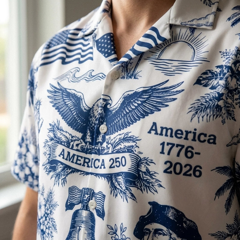Personalized America 250th Anniversary – Custom Unisex Tropical Hawaiian Aloha Shirt – Gifts For Men, Women – America 250