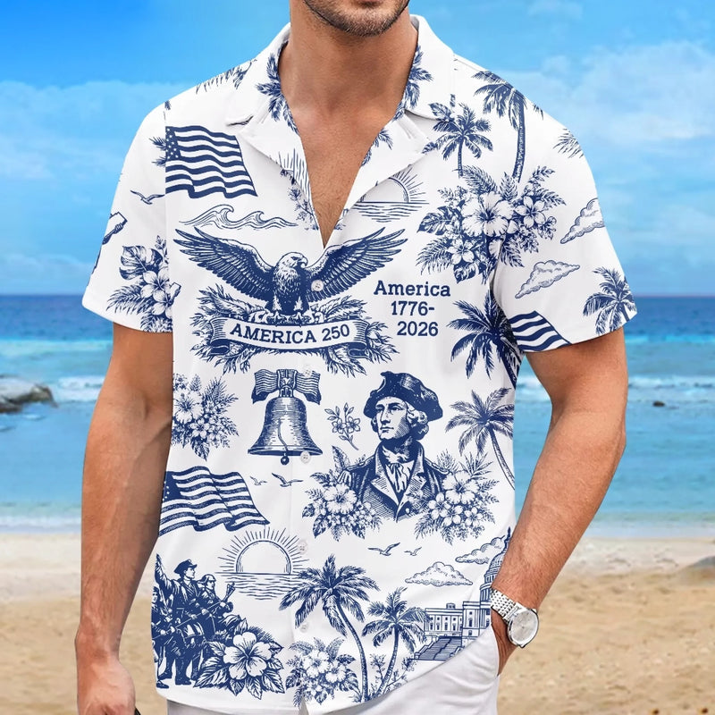 Personalized America 250th Anniversary – Custom Unisex Tropical Hawaiian Aloha Shirt – Gifts For Men, Women – America 250
