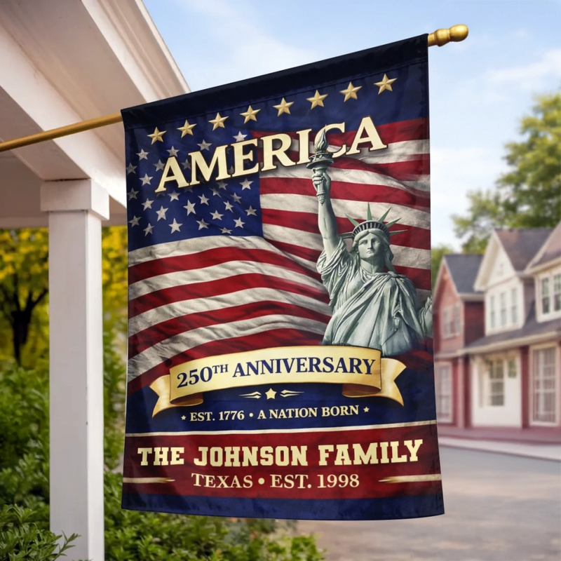 Personalized America 250th Anniversary Flag – Gifts For Family – Family Is Forever Love