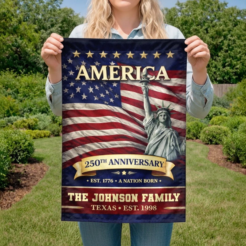 Personalized America 250th Anniversary Flag – Gifts For Family – Family Is Forever Love