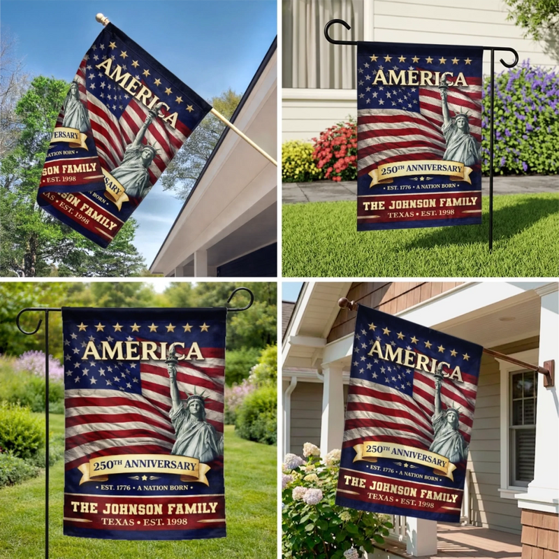 Personalized America 250th Anniversary Flag – Gifts For Family – Family Is Forever Love