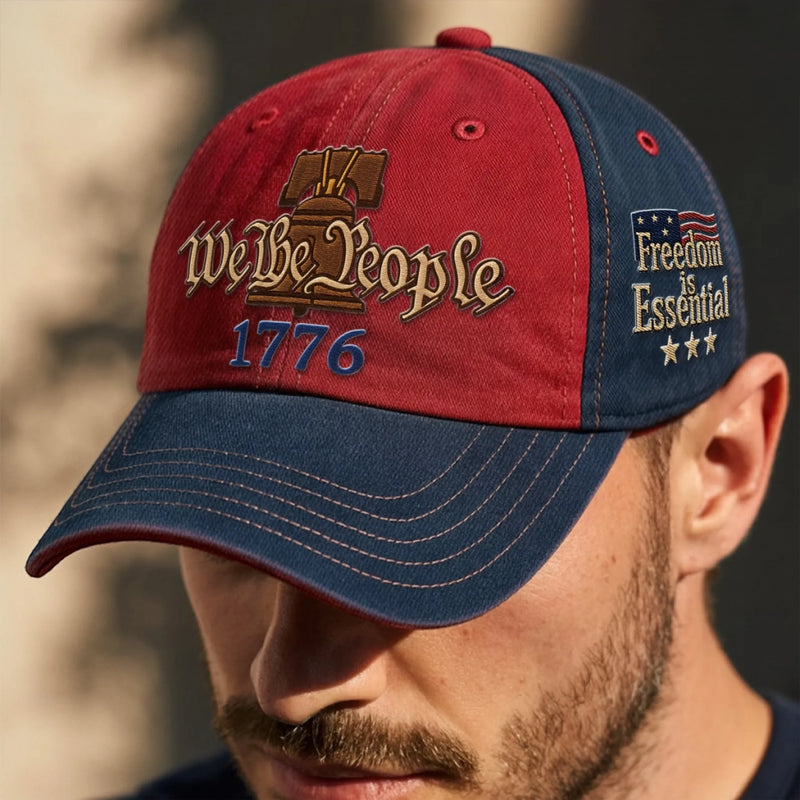 Personalized America 250th Anniversary – Embroidered Retro Washed Cap – Gifts For Men, Women – Freedom Is Essential