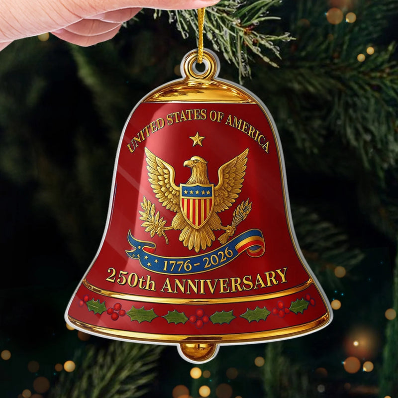 Personalized America 250th Anniversary – Acrylic Ornament – Gifts For Family – The Spirit Of Freedom Never Fades