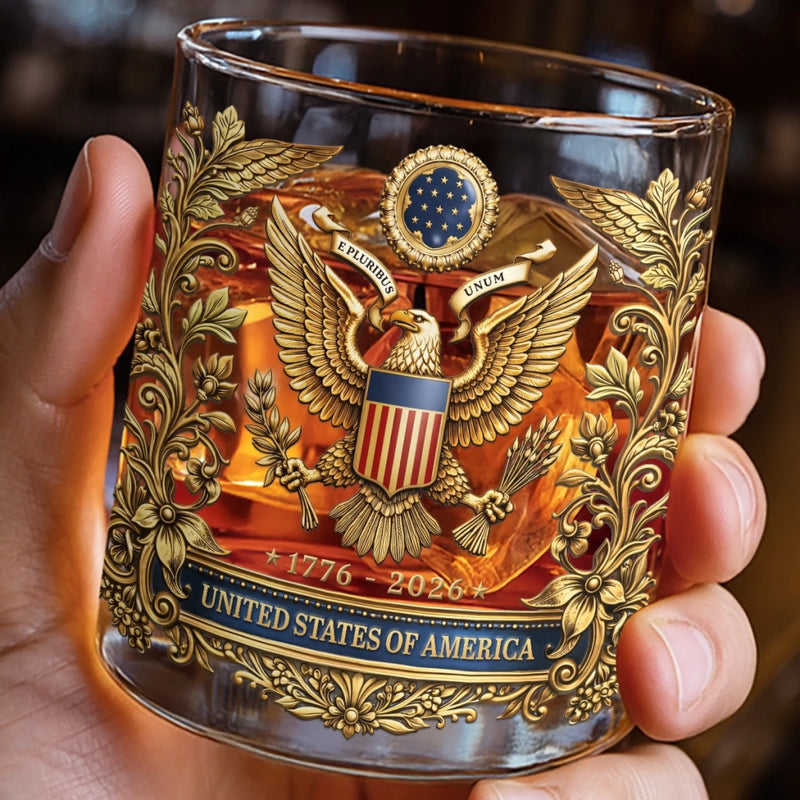 Personalized America 250th Anniversary – 11oz Whiskey Glass – Gifts For Men, Women – 250th Anniversary