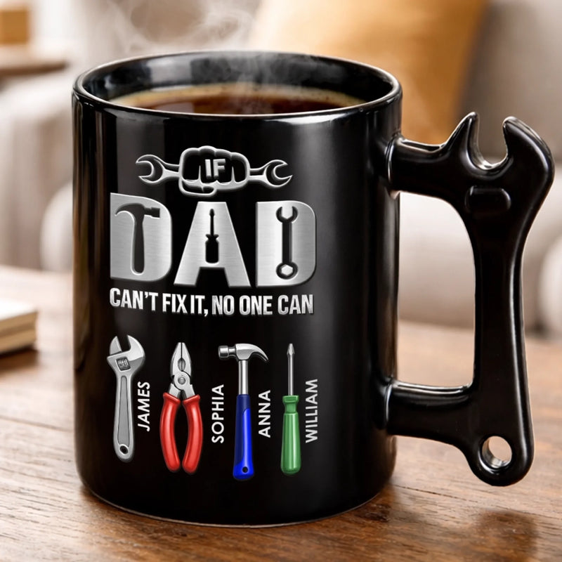 Personalized Wrench Handle Mug – Father's Day Gifts For Dad, Grandpa – Fixer Of All Things