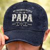 Personalized Vintage Washed Denim Baseball Cap – Father’s Day Gift For Dad – Grandpa Never Outdated