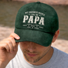 Personalized Vintage Washed Denim Baseball Cap – Father’s Day Gift For Dad – Grandpa Never Outdated