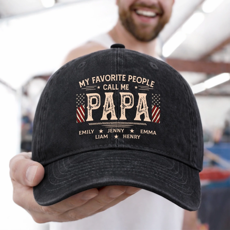 Personalized Vintage Washed Denim Baseball Cap – Father’s Day Gift For Dad – The Man The Myth Dad
