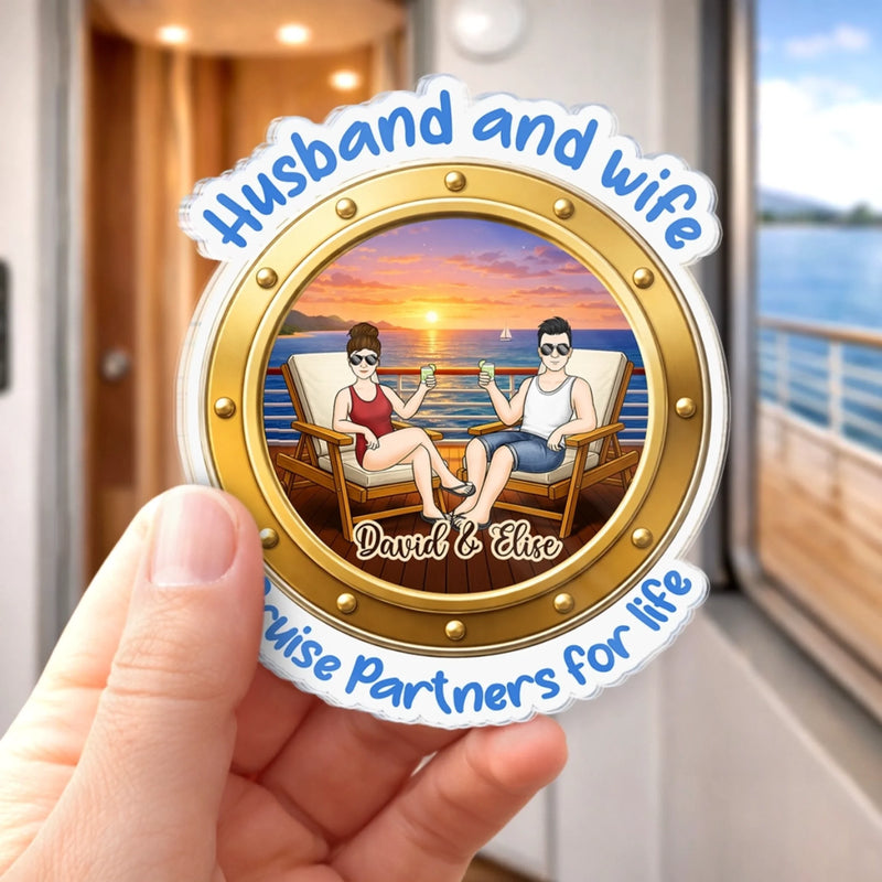Personalized Cruise Ship Door Magnet – Summer Vacation And Travel Gifts For Couple – Cruise Partners For Life
