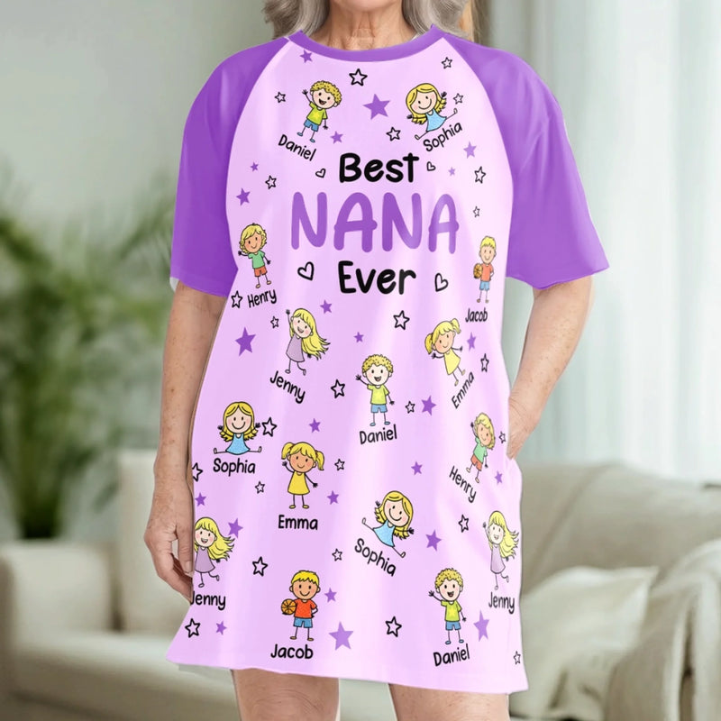 Personalized Women's Sleep Tee – Mother's Day Gifts For Grandma – All Love Leads To Nana
