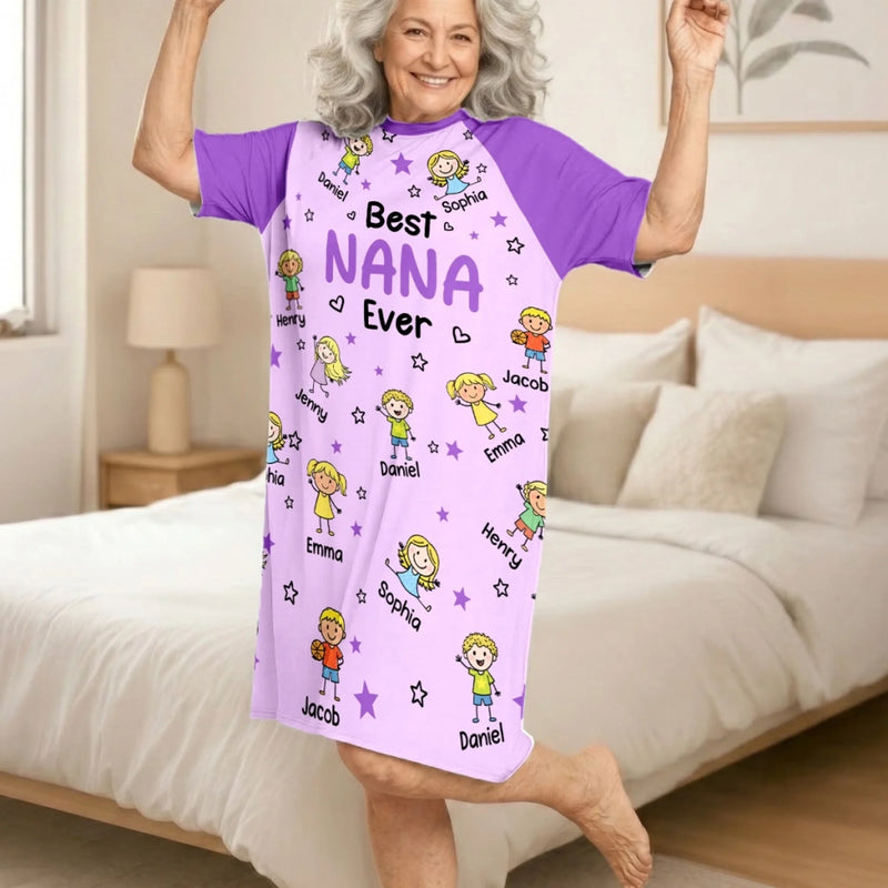 Personalized Women's Sleep Tee – Mother's Day Gifts For Grandma – All Love Leads To Nana