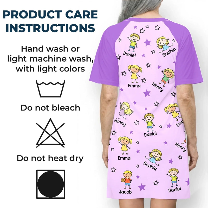 Personalized Women's Sleep Tee – Mother's Day Gifts For Grandma – All Love Leads To Nana