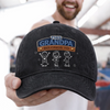 Personalized Vintage Washed Denim Baseball Cap – Father’s Day Gift For Grandpa, Dad – Built Strong By Dad